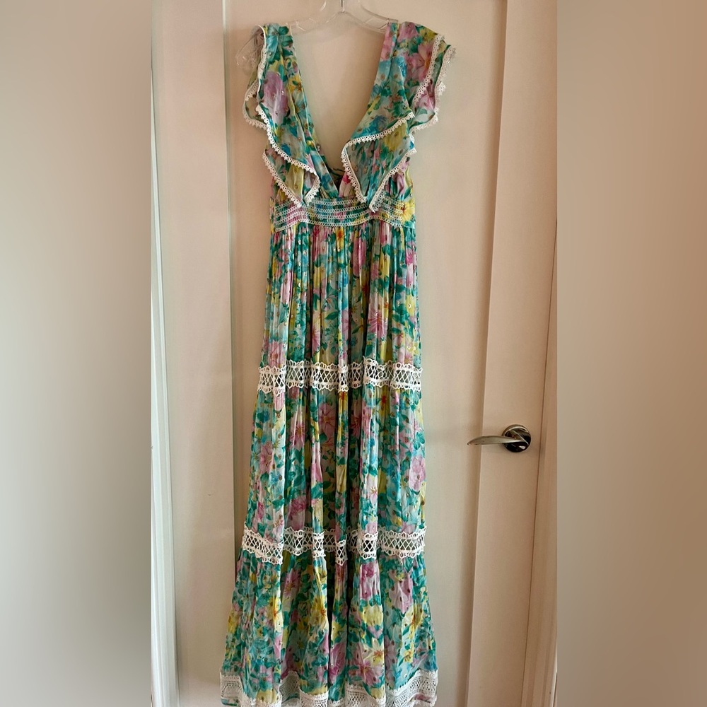 HEMANT & NANDITA Blue Green Sundress Resort Wear